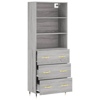 Credenza Grigio Sonoma 69,5x34x180 cm in Legno Multistrato 3189363