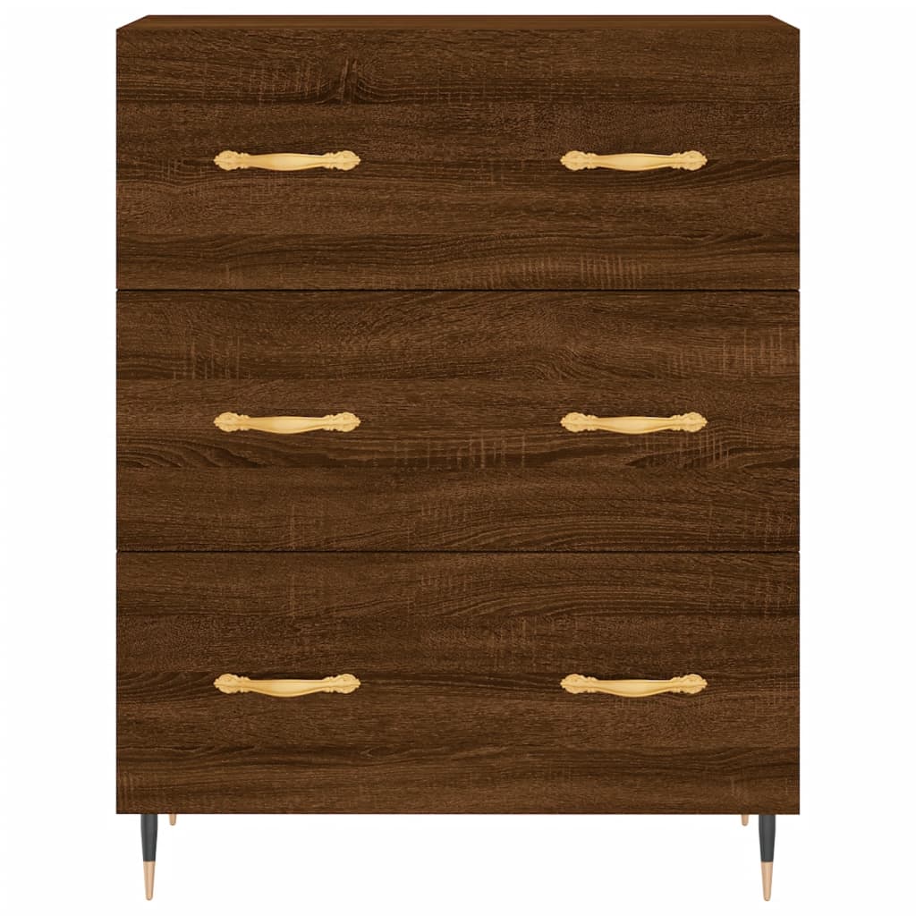 Credenza Rovere Marrone 69,5x34x180 cm in Legno Multistrato 3189364