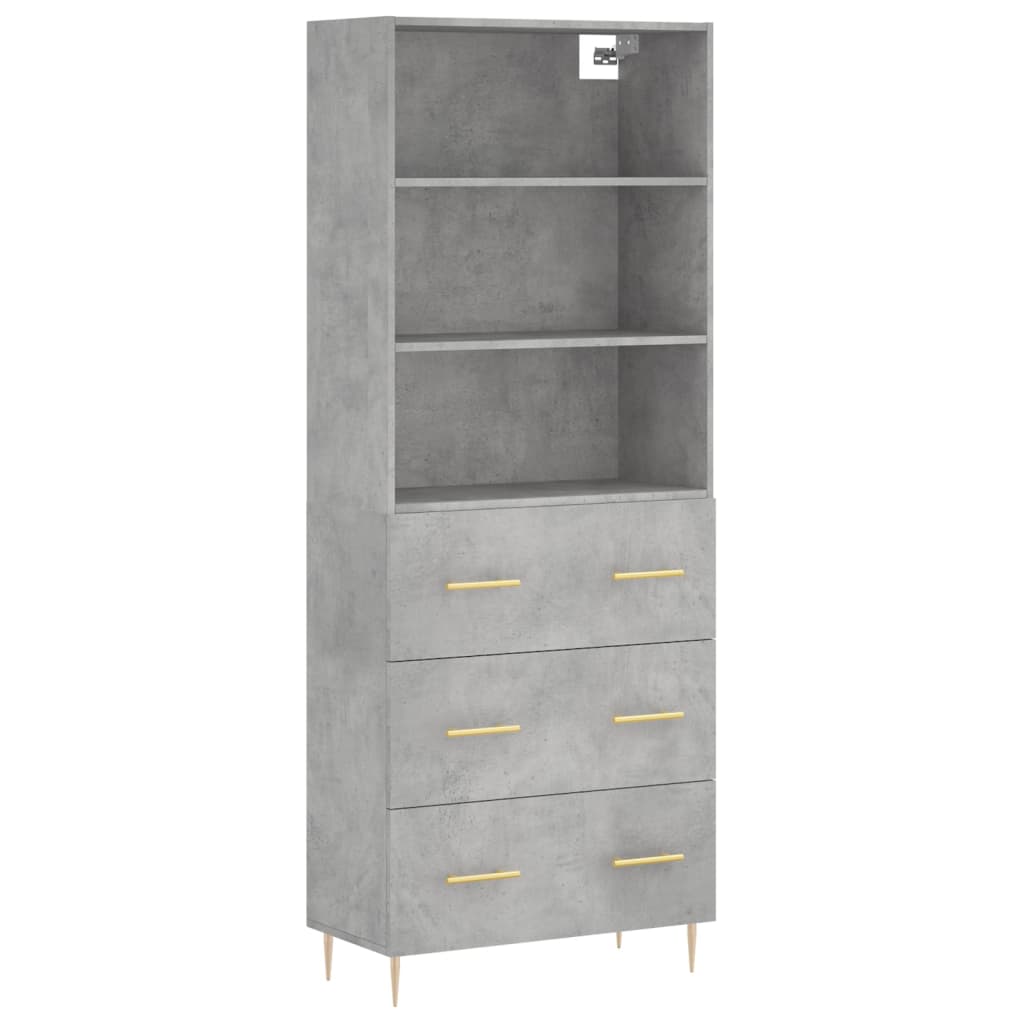 Credenza Grigio Cemento 69,5x34x180 cm in Legno Multistratocod mxl 125537