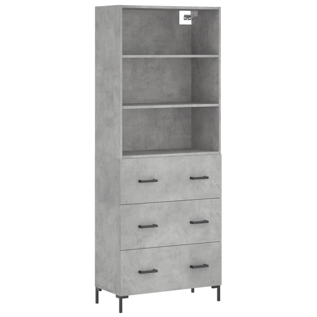 Credenza Grigio Cemento 69,5x34x180 cm in Legno Multistrato 3189385