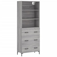 Credenza Grigio Sonoma 69,5x34x180 cm in Legno Multistrato 3189387