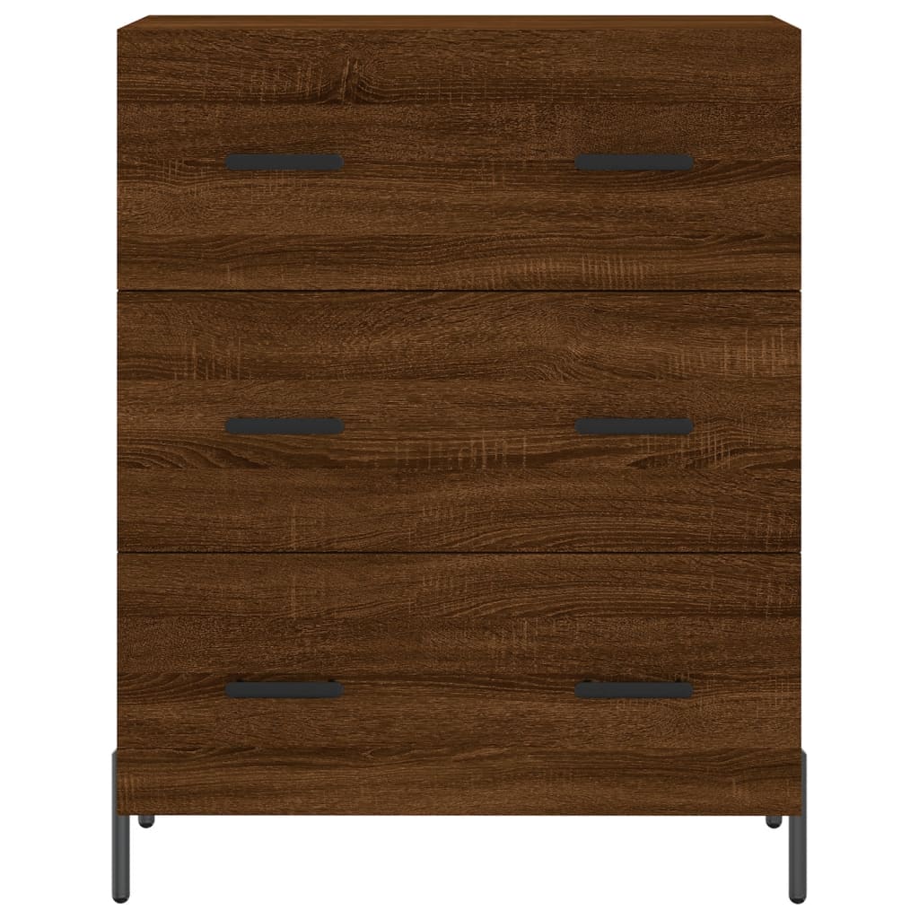 Credenza Rovere Marrone 69,5x34x180 cm in Legno Multistrato 3189396