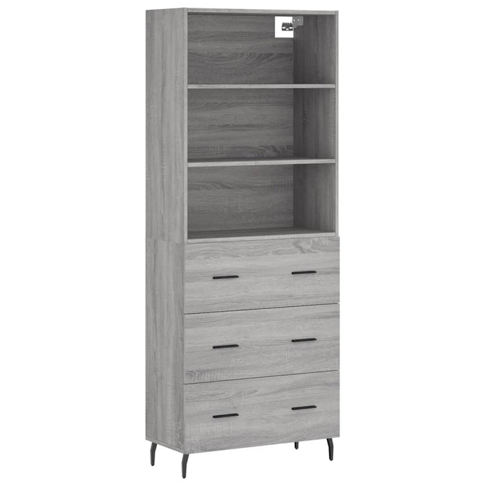 Credenza Grigio Sonoma 69,5x34x180 cm in Legno Multistrato 3189403