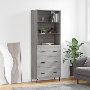 Credenza Grigio Sonoma 69,5x34x180 cm in Legno Multistrato 3189403