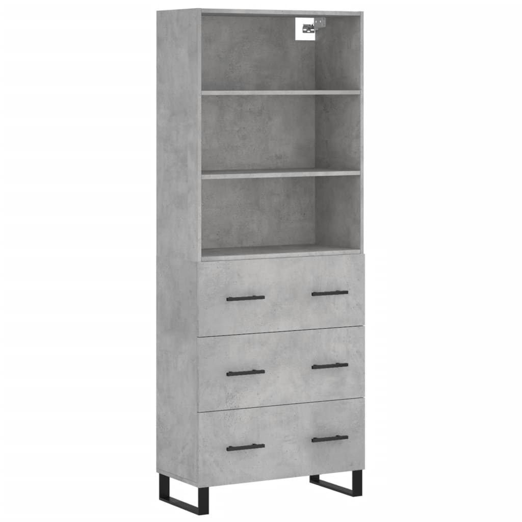 Credenza Grigio Cemento 69,5x34x180 cm in Legno Multistrato 3189409