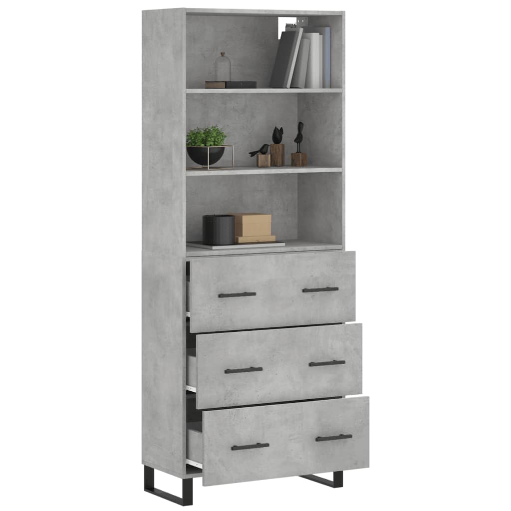 Credenza Grigio Cemento 69,5x34x180 cm in Legno Multistrato 3189409