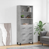 Credenza Grigio Cemento 69,5x34x180 cm in Legno Multistratocod mxl 101447