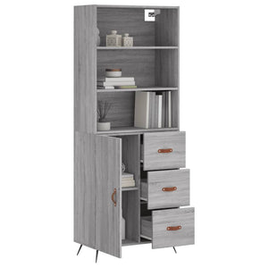 Credenza Grigio Sonoma 69,5x34x180 cm in Legno Multistrato 3189419