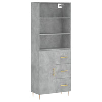 Credenza Grigio Cemento 69,5x34x180 cm in Legno Multistrato 3189433