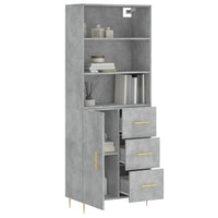 Credenza Grigio Cemento 69,5x34x180 cm in Legno Multistrato 3189433