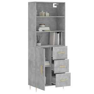 Credenza Grigio Cemento 69,5x34x180 cm in Legno Multistrato 3189433