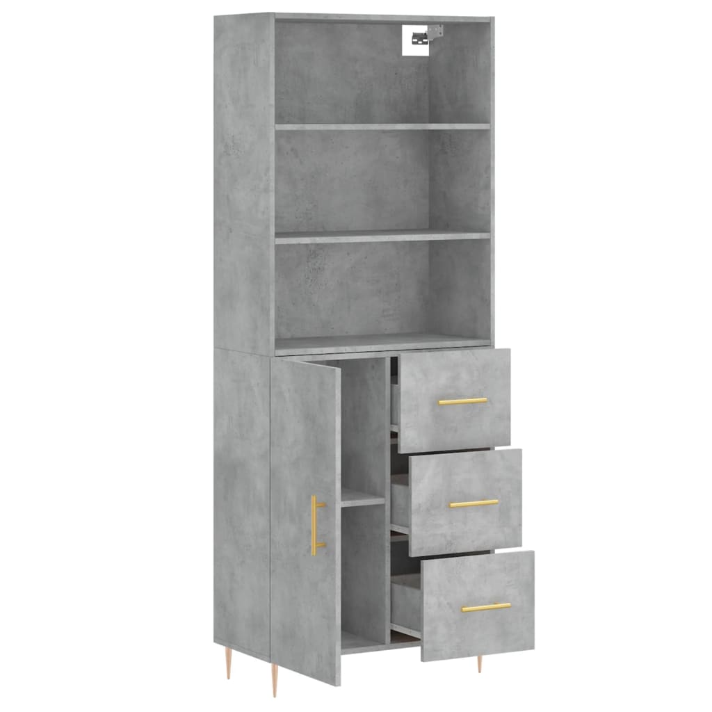 Credenza Grigio Cemento 69,5x34x180 cm in Legno Multistrato 3189433