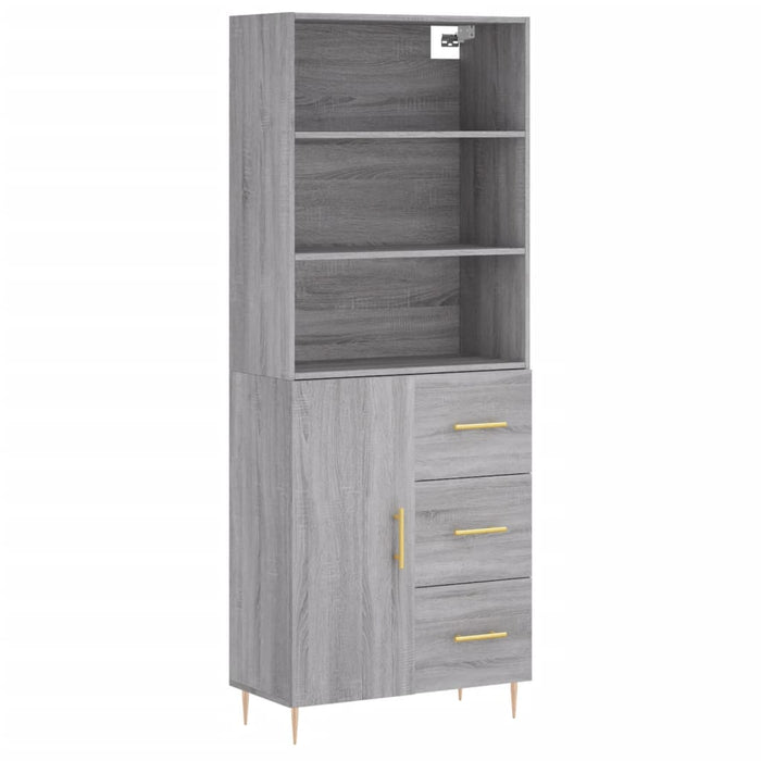 Credenza Grigio Sonoma 69,5x34x180 cm in Legno Multistratocod mxl 101801