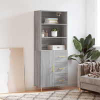 Credenza Grigio Sonoma 69,5x34x180 cm in Legno Multistratocod mxl 101801