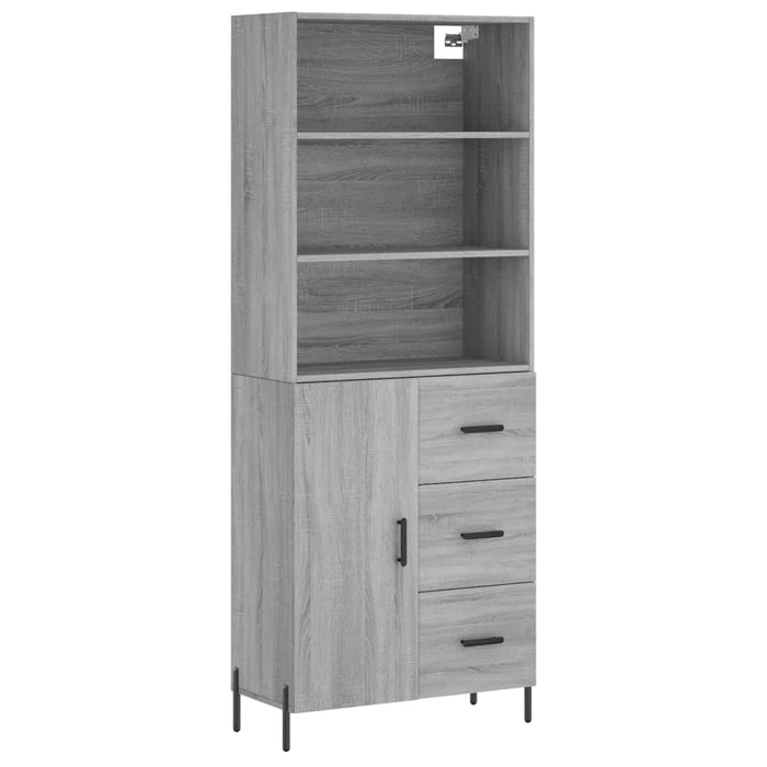 Credenza Grigio Sonoma 69,5x34x180 cm in Legno Multistrato 3189459