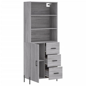 Credenza Grigio Sonoma 69,5x34x180 cm in Legno Multistrato 3189459