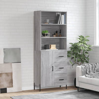 Credenza Grigio Sonoma 69,5x34x180 cm in Legno Multistrato 3189459