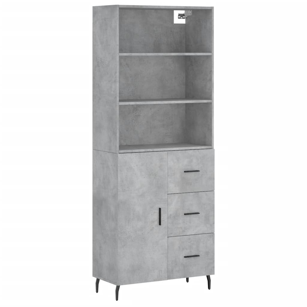 Credenza Grigio Cemento 69,5x34x180 cm in Legno Multistrato 3189465