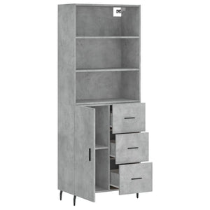 Credenza Grigio Cemento 69,5x34x180 cm in Legno Multistrato 3189465