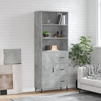 Credenza Grigio Cemento 69,5x34x180 cm in Legno Multistrato 3189465