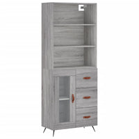 Credenza Grigio Sonoma 69,5x34x180 cm in Legno Multistrato 3189483