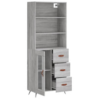 Credenza Grigio Sonoma 69,5x34x180 cm in Legno Multistrato 3189483