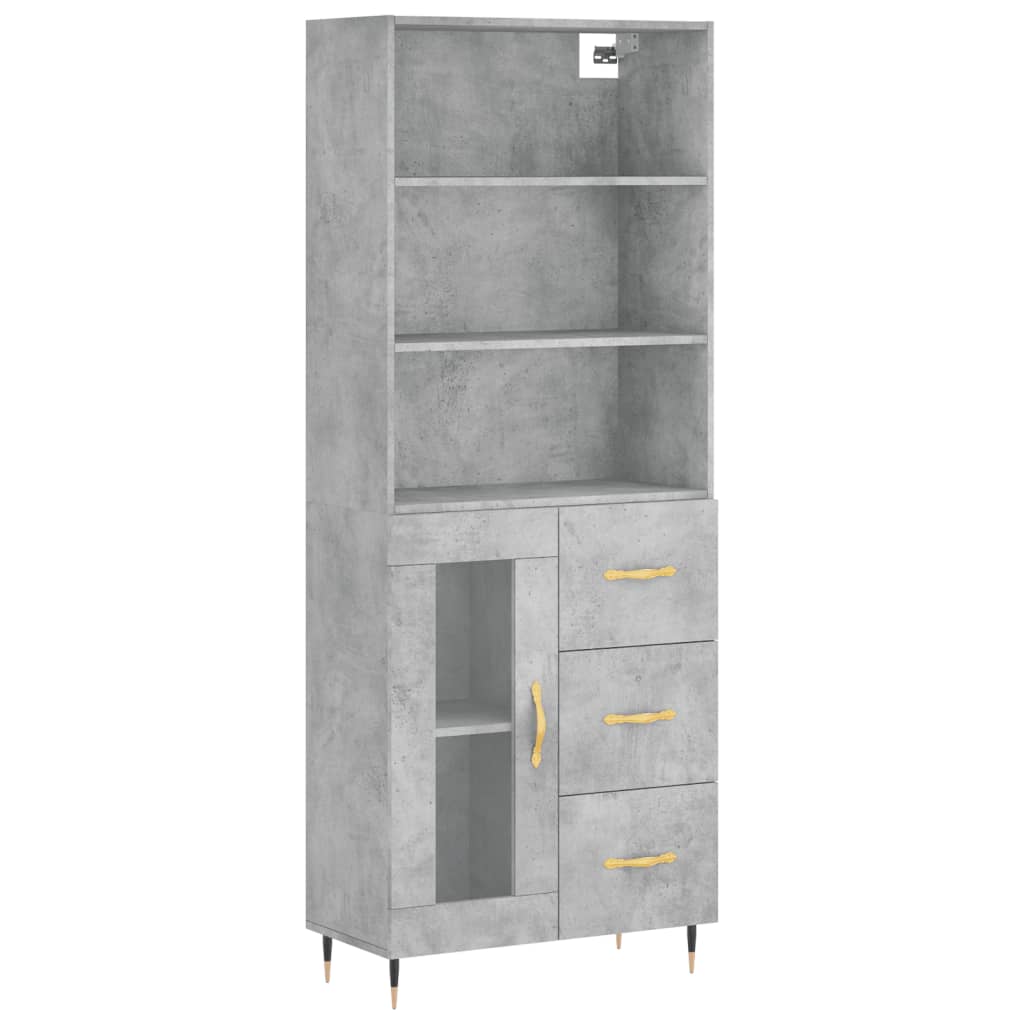 Credenza Grigio Cemento 69,5x34x180 cm in Legno Multistrato 3189489