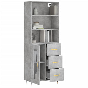 Credenza Grigio Cemento 69,5x34x180 cm in Legno Multistrato 3189489