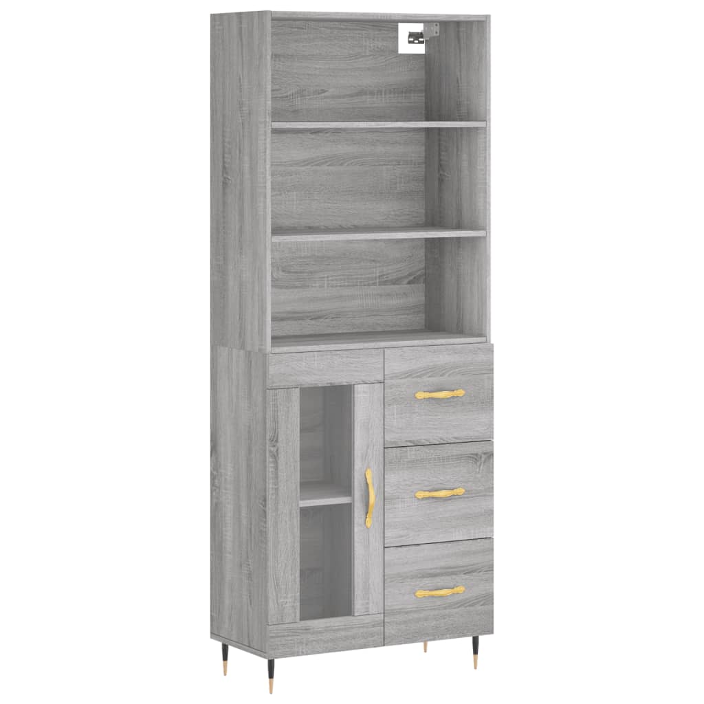 Credenza Grigio Sonoma 69,5x34x180 cm in Legno Multistratocod mxl 125723