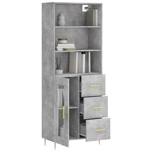 Credenza Grigio Cemento 69,5x34x180 cm in Legno Multistratocod mxl 77453