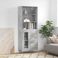 Credenza Grigio Cemento 69,5x34x180 cm in Legno Multistrato 3189497