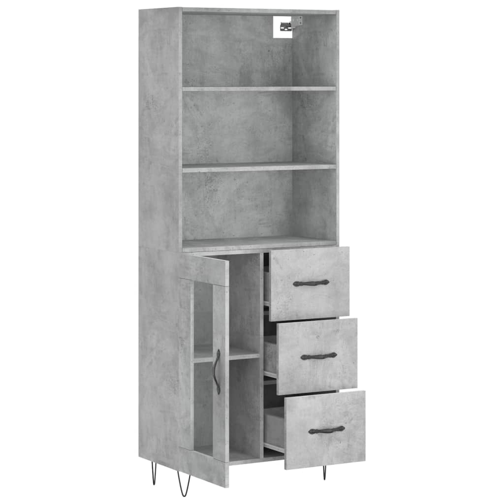 Credenza Grigio Cemento 69,5x34x180 cm in Legno Multistrato 3189505