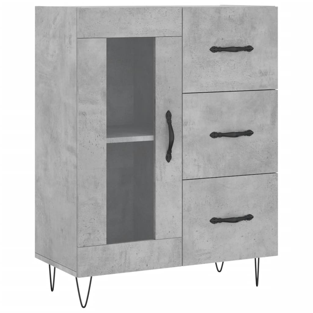 Credenza Grigio Cemento 69,5x34x180 cm in Legno Multistrato 3189505