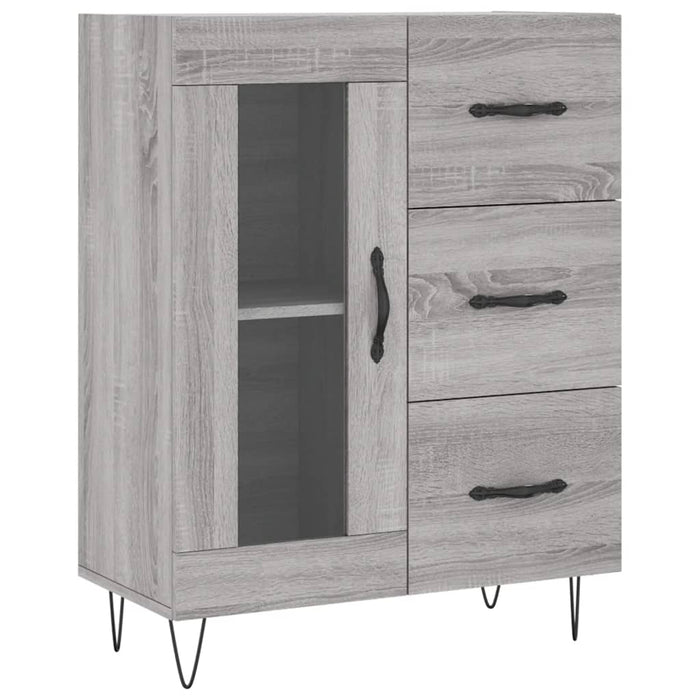 Credenza Grigio Sonoma 69,5x34x180 cm in Legno Multistrato 3189507