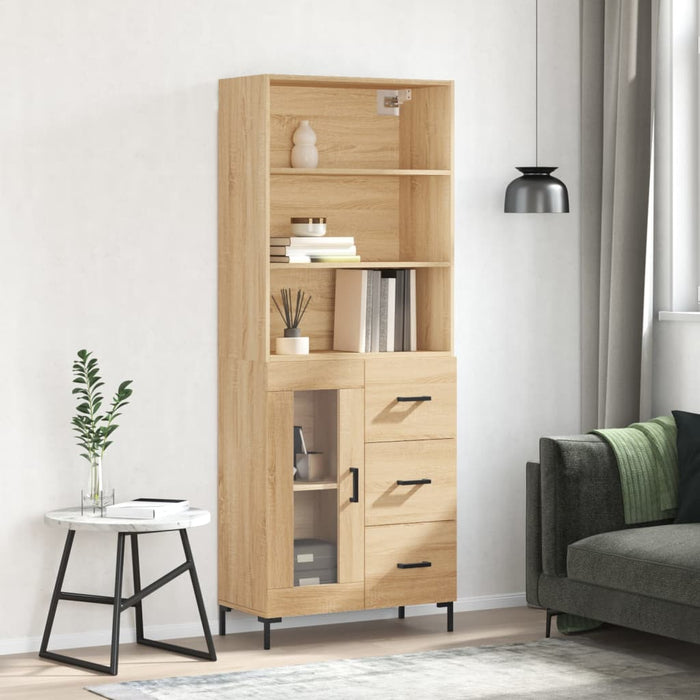 Credenza Rovere Sonoma 69,5x34x180 cm in Legno Multistrato 3189512