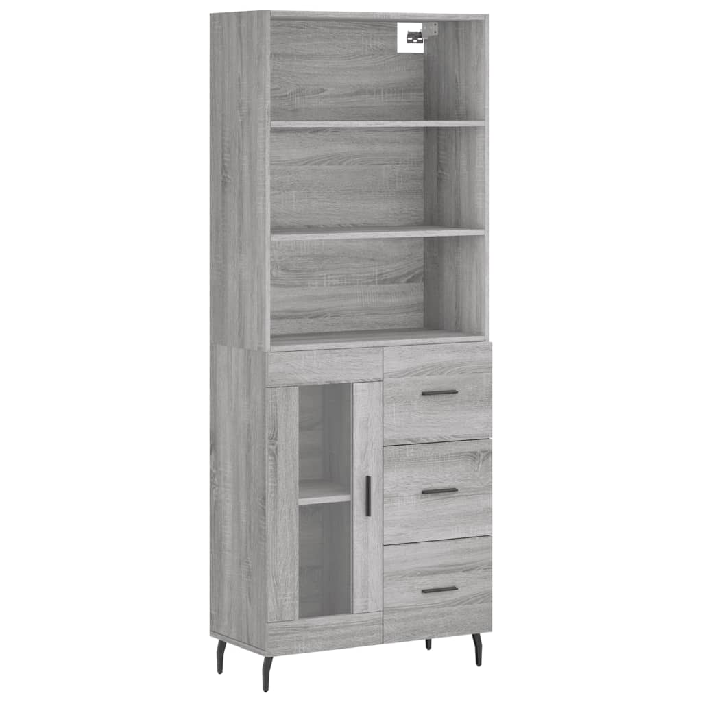 Credenza Grigio Sonoma 69,5x34x180 cm in Legno Multistratocod mxl 77478