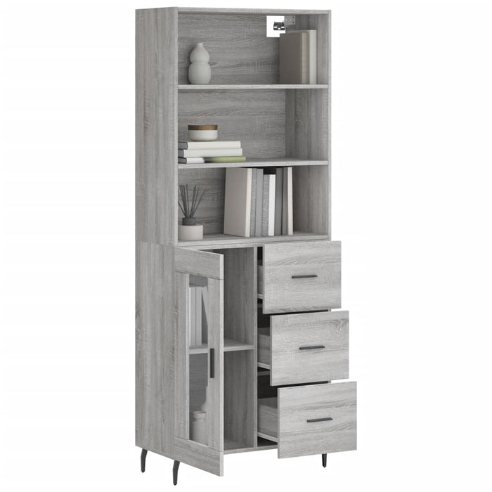 Credenza Grigio Sonoma 69,5x34x180 cm in Legno Multistratocod mxl 77478