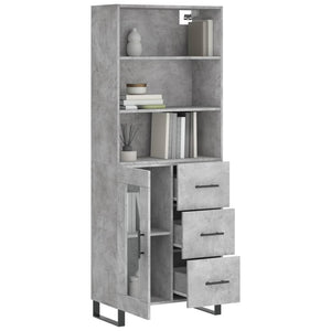 Credenza Grigio Cemento 69,5x34x180 cm in Legno Multistratocod mxl 125464