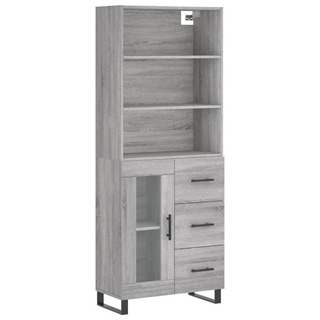 Credenza Grigio Sonoma 69,5x34x180 cm in Legno Multistrato 3189539