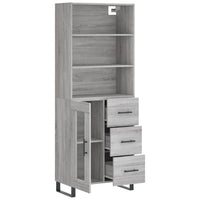 Credenza Grigio Sonoma 69,5x34x180 cm in Legno Multistrato 3189539