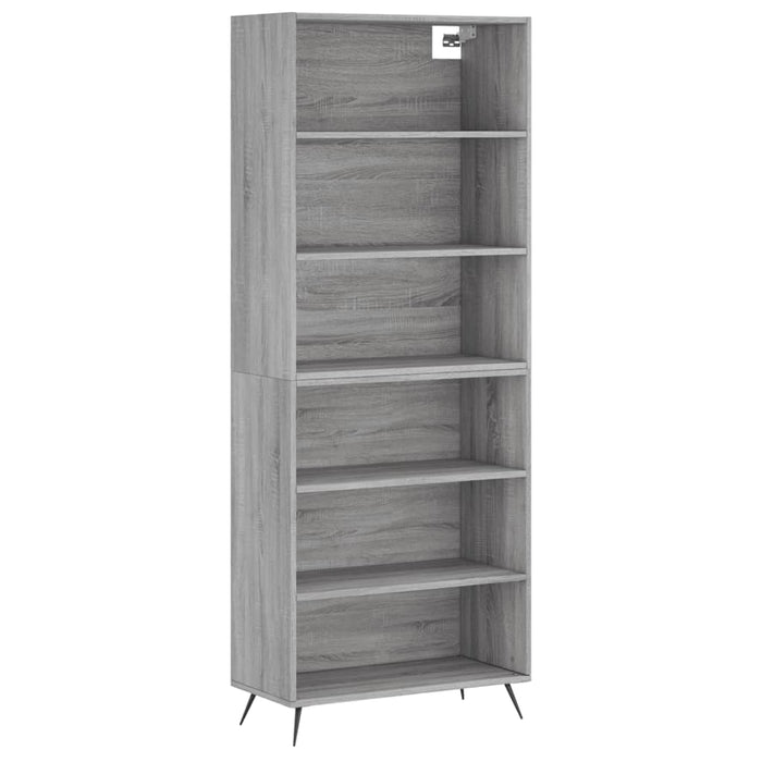 Credenza Grigio Sonoma 69,5x32,5x180 cm Legno Multistratocod mxl 101542