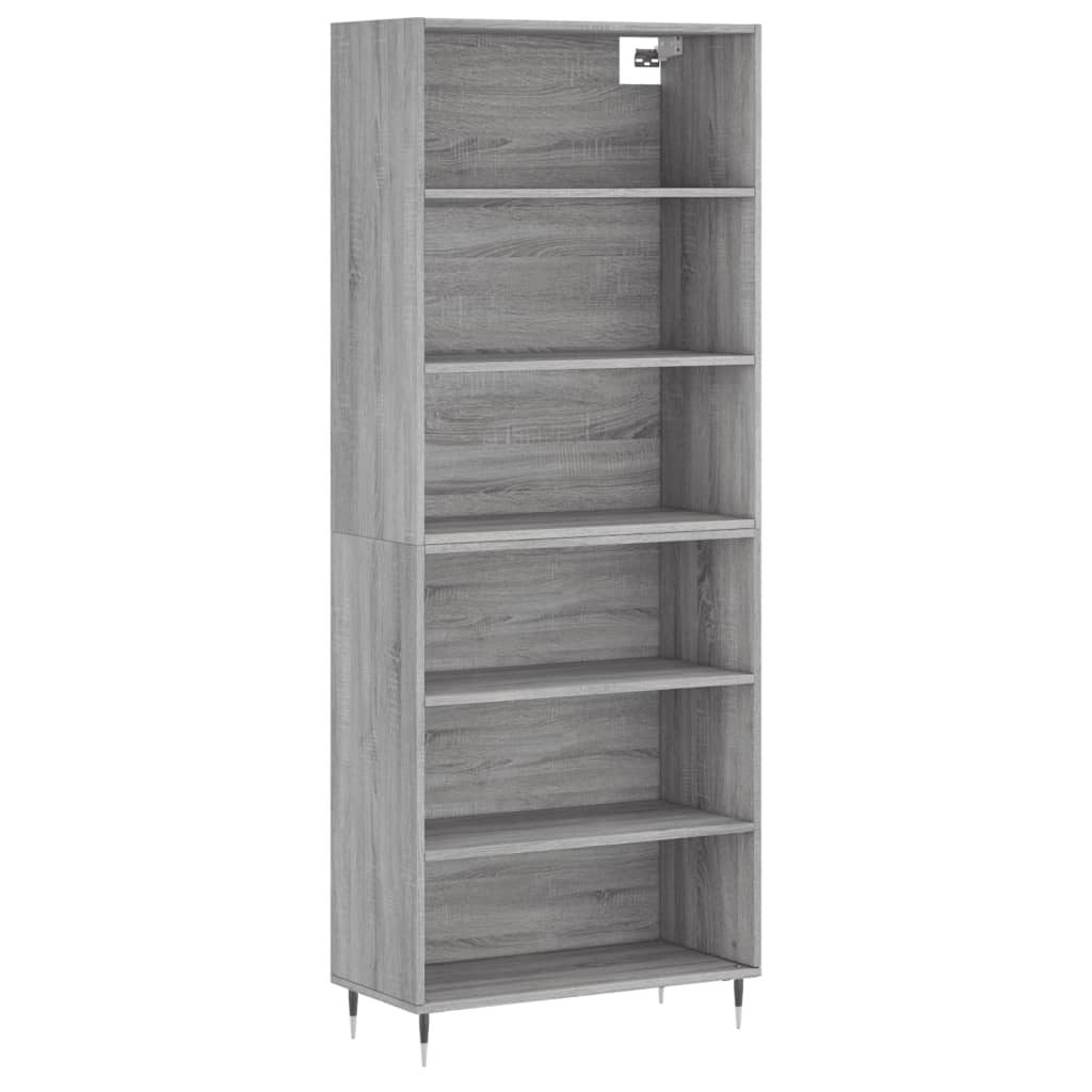 Credenza Grigio Sonoma 69,5x32,5x180 cm Legno Multistrato 3189555