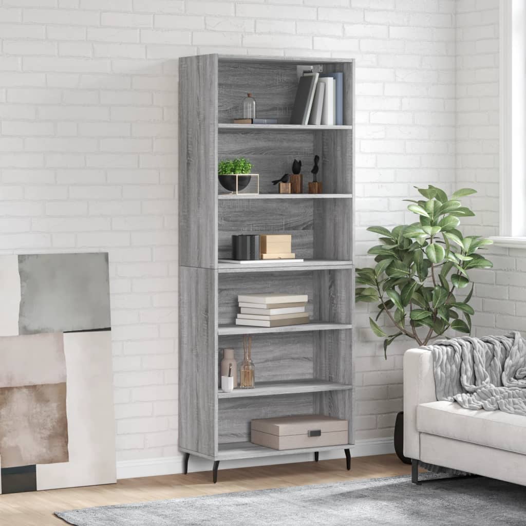 Credenza Grigio Sonoma 69,5x32,5x180 cm Legno Multistrato 3189595