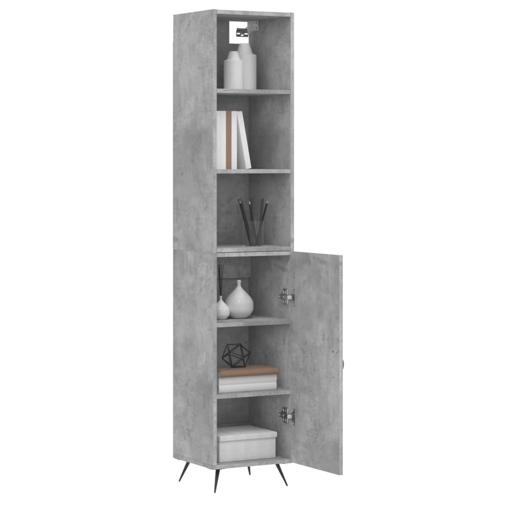 Credenza Grigio Cemento 34,5x34x180 cm in Legno Multistratocod mxl 77537