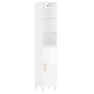 Credenza 34,5x34x180 cm in Legno Multistrato Bianco Lucido 3189623