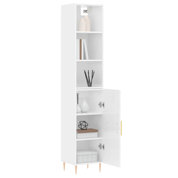 Credenza 34,5x34x180 cm in Legno Multistrato Bianco Lucido 3189623