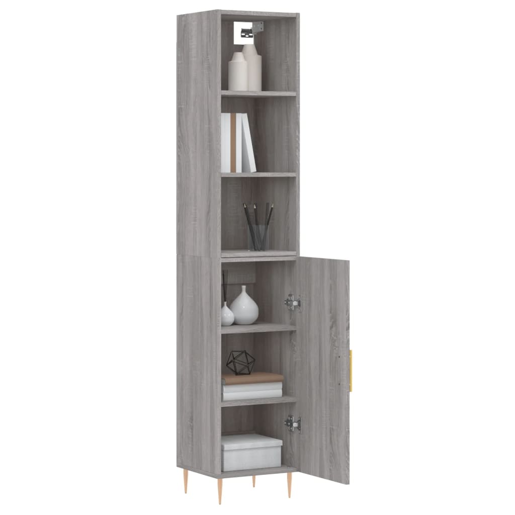 Credenza Grigio Sonoma 34,5x34x180 cm in Legno Multistratocod mxl 125586