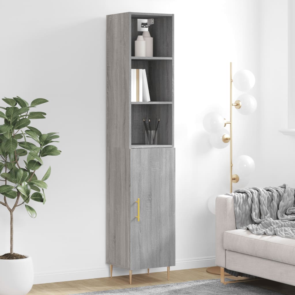 Credenza Grigio Sonoma 34,5x34x180 cm in Legno Multistratocod mxl 125586