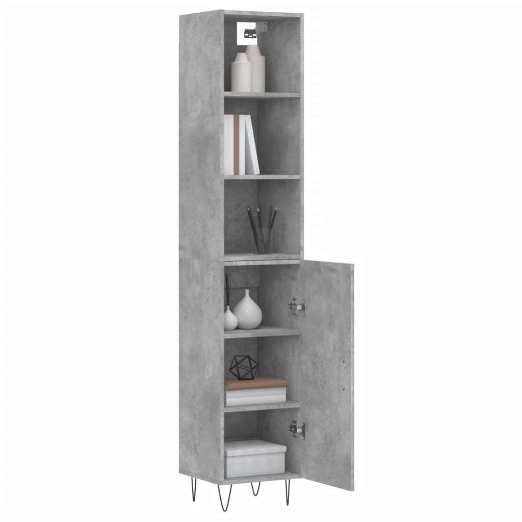 Credenza Grigio Cemento 34,5x34x180 cm in Legno Multistrato 3189633