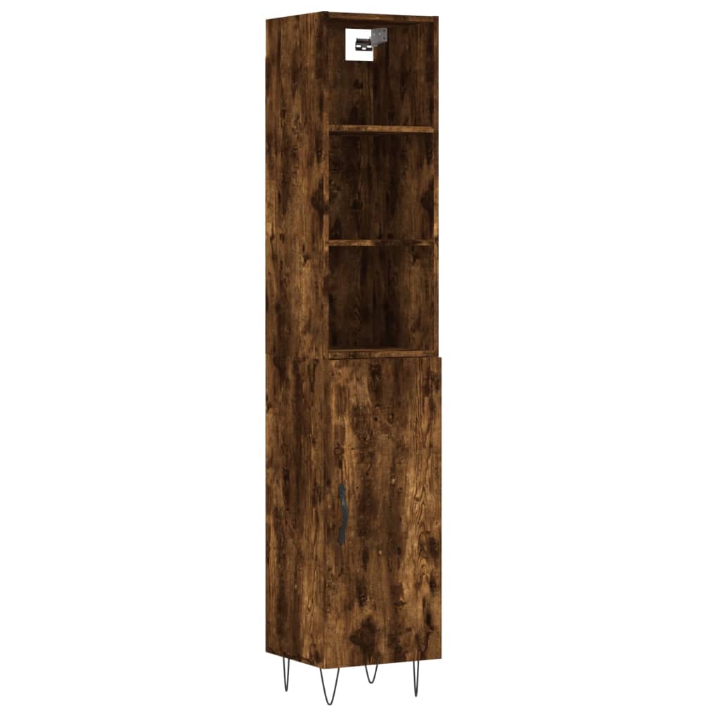 Credenza Rovere Fumo 34,5x34x180 cm in Legno Multistrato 3189634